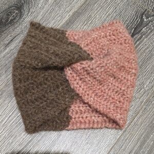 Hand Knit Knot Headband Baby Alpaca & Merino Wool Handmade By Me 🩷🤎